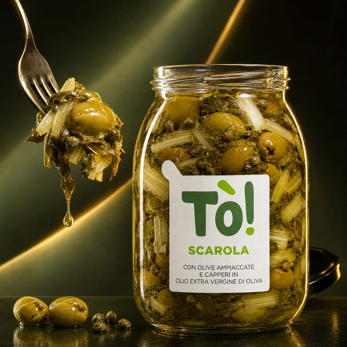 Escarole with Crushed Olives and Capers 1062 ML