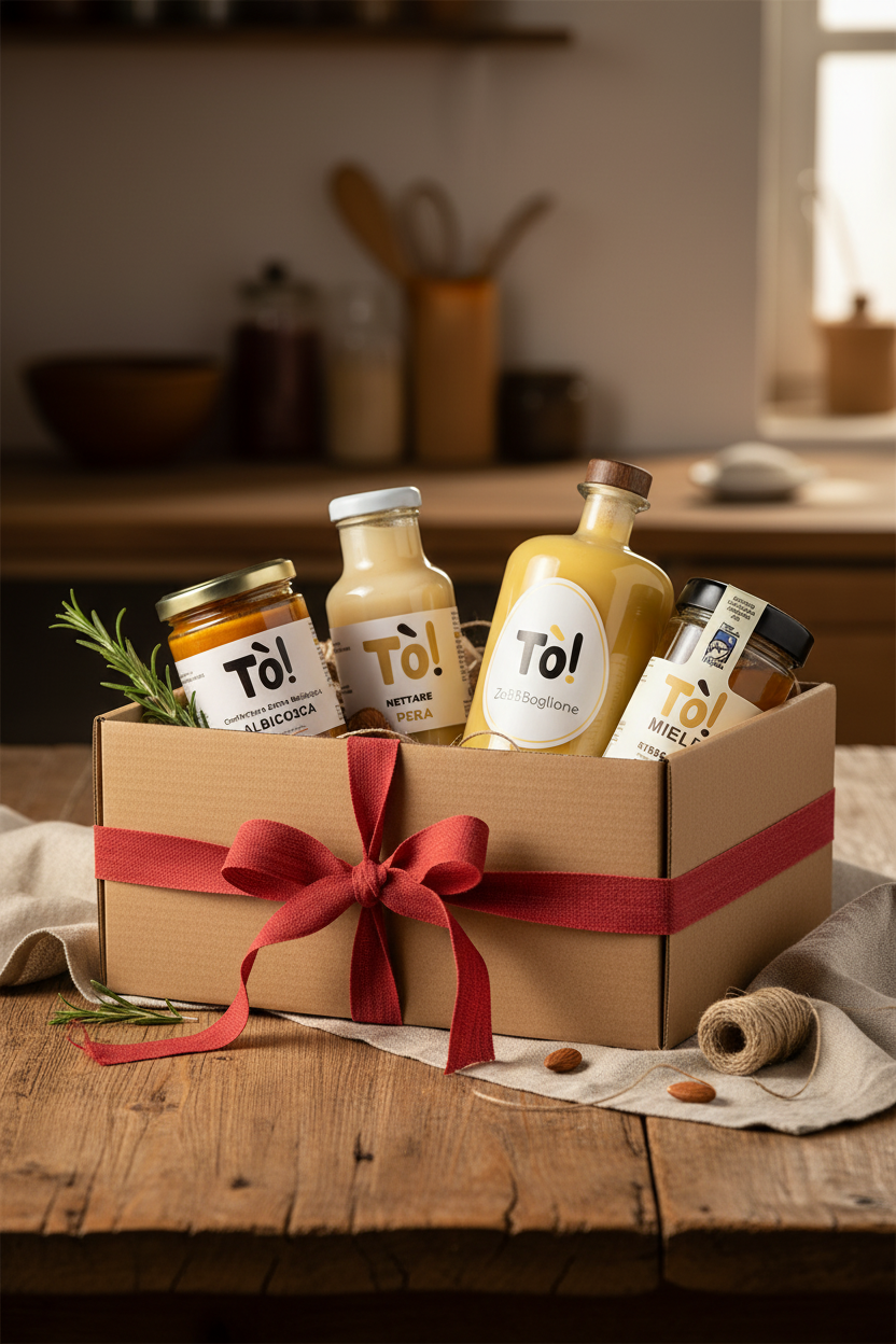 Confezione regalo artigianale Tò! in scatola di cartone